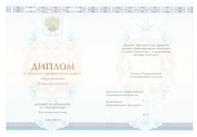 Диплом колледжа 2014 - 2019 в Новомосковске