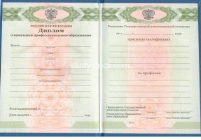 Диплом училища 2010 в Новомосковске